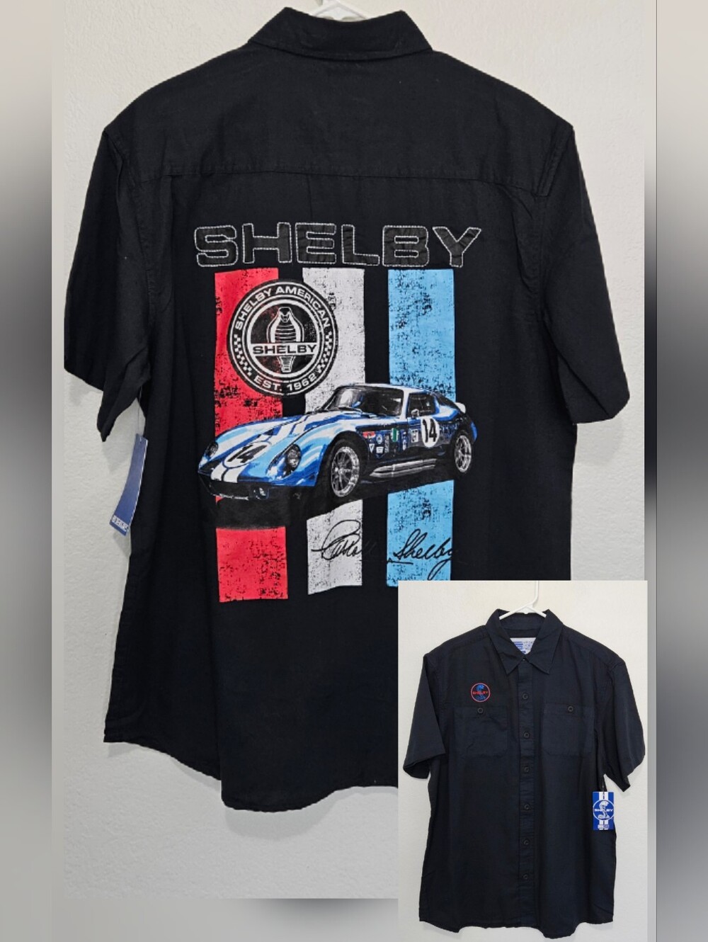 NWT Shelby American 1962 Casual Button Down Short Sleeve Mechanic Shirt Mens XL